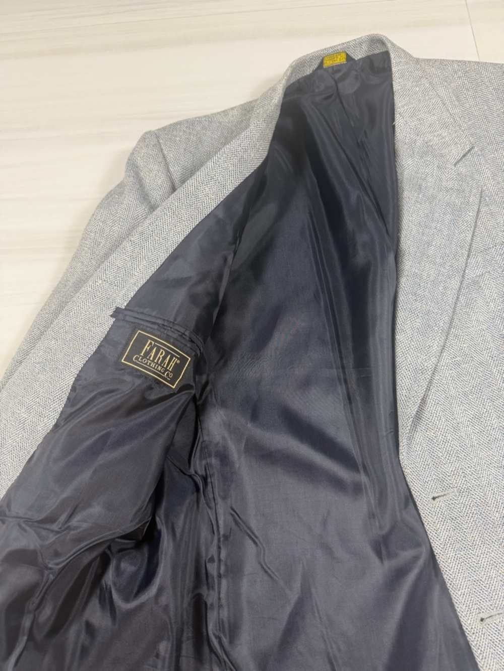 Farah Gray Herringbone Sport Coat with Navy Lining